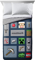 Minecraft Icons Adventure Kids 2-Piece Twin/Full Reversible Comforter and Sham