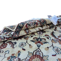 Al Ahmedani Linen Cream Floral Medallion Rectangle Area Rug Wonderful Design Wool Silk Hand Knotted Home Decor Indoor Carpet (6.3 x 3.11)'