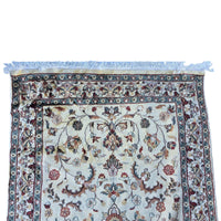 Al Ahmedani Linen Cream Floral Medallion Rectangle Area Rug Wonderful Design Wool Silk Hand Knotted Home Decor Indoor Carpet (6.3 x 3.11)'