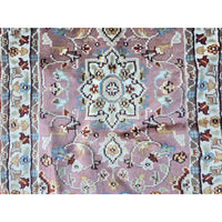 Al Ahmedani Linen Floral Medallion Pink Rectangle Area Rug Wonderful Design Wool Silk Hand Knotted Home Decor Indoor Carpet (3.2 x 1.10)'