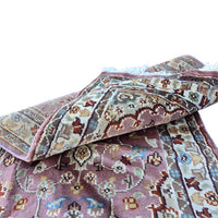 Al Ahmedani Linen Floral Medallion Pink Rectangle Area Rug Wonderful Design Wool Silk Hand Knotted Home Decor Indoor Carpet (3.2 x 1.10)'