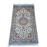 Al Ahmedani Linen Floral Medallion Hand Knotted Area Rug Wonderful Design Rectangle Home Decor Wool Silk Indoor Carpet (5.0 x 3.1)'