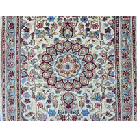 Al Ahmedani Linen Floral Medallion Hand Knotted Area Rug Wonderful Design Rectangle Home Decor Wool Silk Indoor Carpet (5.0 x 3.1)'