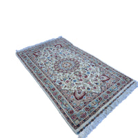 Al Ahmedani Linen Floral Medallion Hand Knotted Area Rug Wonderful Design Rectangle Home Decor Wool Silk Indoor Carpet (5.0 x 3.1)'