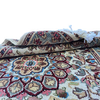 Al Ahmedani Linen Floral Medallion Hand Knotted Area Rug Wonderful Design Rectangle Home Decor Wool Silk Indoor Carpet (5.0 x 3.1)'