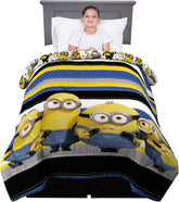 Minions The Rise of Gru (72 x 86)" Bedding Super Soft Microfiber Twin/Full Reversible Comforter for Kids