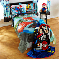 Super Mario MarioKart-8 "We Own the Road" Twin Ultra-Soft (62" x 90") Plush Blanket for Kids