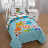 CoComelon 5-Piece Full Bed in a Bag Set -Comforter, Sheets & 2 Reversible Pillow