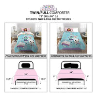 Gabby's Dollhouse Soft & Cozy Multicolor Twin/Full Reversible Comforter Set for Kids