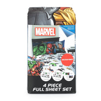 Marvel Avengers 4 Pcs Full Sheet Set for Kids- Flat & Fitted Sheet, 2 Pillowcase