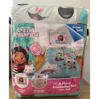 Gabby's Dollhouse Soft & Cozy Multicolor Twin/Full Reversible Comforter Set for Kids
