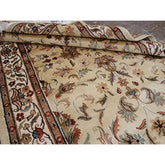 Wow Cream Ivory Medallion Floral Lovely Area Rug Hand Knotted Wool Silk Carpet (6 X 4)'