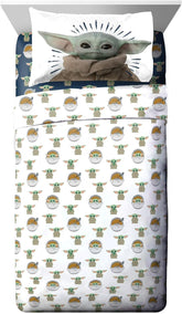 Star Wars The Mandalorian 4-Piece Twin Bedding Sheet Set for Kids