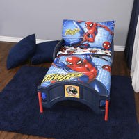 Marvel Spiderman 3 Pcs Toddler Bedding Sheet Set for Kids - Comforter, Fitted sheet, and a Pillowcase