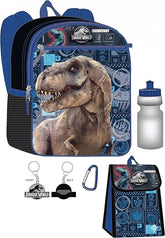 Jurassic Kids Backpacking Backpack With Lunch Bag 16" School Bag Boys-5Pcs