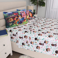 Disney Encanto 4 Piece Full Bedding Sheet Set for Kids - Flat Sheet, Fitted Sheet and 2 Pillowcases