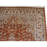 Wow Exclusive Burnt Orange Rust Floral Rectangle Area Rug Hand Knotted Wool Silk Carpet (6 x 9)'