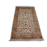 Wow Pestal Mute Flowers Oriental Area Rug Hand Knotted Wool Silk Carpet (5 x 3)'