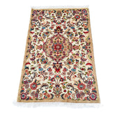 Al Ahmedani Linen Floral Medallion Wonderful Design Rectangle Hand Knotted Area Rug Home Decor Wool Silk Indoor Carpet (4.3 x 2.6)'