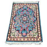 Al Ahmedani Linen Ferozi Floral Medallion Wonderful Design Rectangle Hand Knotted Area Rug Home Decor Wool Silk Indoor Carpet (3.0 x 2.0)'