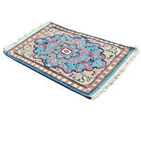 Al Ahmedani Linen Ferozi Floral Medallion Wonderful Design Rectangle Hand Knotted Area Rug Home Decor Wool Silk Indoor Carpet (3.0 x 2.0)'