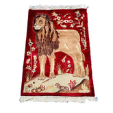 Al Ahmedani Linen Lion Jungle King Rectangle Hand Knotted Wonderful Design Area Rug Home Decor Wool Silk Indoor Carpet (3.0 x 2.0)'