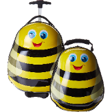 Travel Tots Multicolored All Overprinted Bumble Bee Luggage For Kid's 2piece