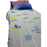 Toy Story Multicolored All Overprinted Twin Bedding Sheet Set For Kids-3 Pieces