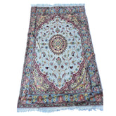 Al Ahmedani Linen Floral Medallion Rectangle Area Rug Wonderful Design Wool Silk Hand Knotted Home Decor Indoor Carpet (7.8 x 4.8)'