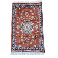 Al Ahmedani Linen Floral Medallion Rectangle Area Rug Hand Knotted Wonderful Design Home Decor Wool Silk Indoor Carpet (3.3 x 2.0)'