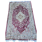 Al Ahmedani Linen Red Floral Medallion Floral Rectangle Area Rug Wonderful Design Wool Silk Hand Knotted Home Decor Indoor Carpet (8.2 x 5.3)'