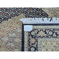 Al Ahmedani Linen Black Tabrez Mahi Double Knot Wool Rectangle Hand Knotted Area Rug Wonderful Design Home Decor Indoor Carpet (6.5 x 4.1)'