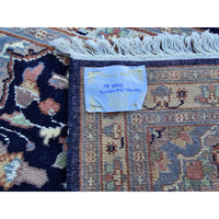 Al Ahmedani Linen Floral Medallion Navy Blue Rectangle Hand Knotted Area Rug Wonderful Design Home Decor Wool Silk Indoor Carpet (3.1 x 2.0)'