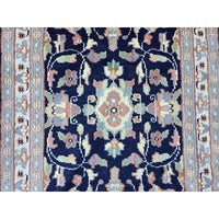Al Ahmedani Linen Floral Medallion Navy Blue Rectangle Hand Knotted Area Rug Wonderful Design Home Decor Wool Silk Indoor Carpet (3.1 x 2.0)'