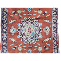 Al Ahmedani Linen Floral Medallion Rectangle Area Rug Hand Knotted Wonderful Design Home Decor Wool Silk Indoor Carpet (3.3 x 2.0)'