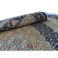 Al Ahmedani Linen Black Tabrez Mahi Double Knot Wool Rectangle Hand Knotted Area Rug Wonderful Design Home Decor Indoor Carpet (6.5 x 4.1)'