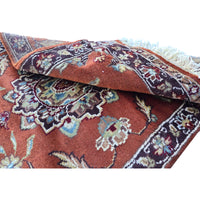 Al Ahmedani Linen Floral Medallion Rectangle Area Rug Hand Knotted Wonderful Design Home Decor Wool Silk Indoor Carpet (3.3 x 2.0)'