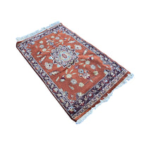 Al Ahmedani Linen Floral Medallion Rectangle Area Rug Hand Knotted Wonderful Design Home Decor Wool Silk Indoor Carpet (3.3 x 2.0)'