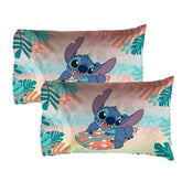 Lilo & Stitch Pillowcase 2 Piece Set Island Design Microfiber Standard Size Pillow Covers for Kids Bedroom & Nursery