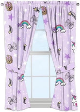 JoJo Siwa Window Panel Drapes Decorative Curtains for Kids Bedroom, Playroom