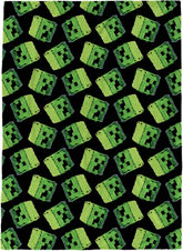 Black Minecraft Creeper Kids Plush Throw Blanket Soft & Comfy Fluffy 46x60 Inche