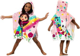DreamWorks Gabby’s Dollhouse Kids Hooded Towel Poncho 24x22" Cotton Beach Pool