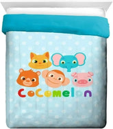 CocoMelon Cartoon Characters Soft Twin/Full Reversible Comforter Set for Kids