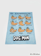 Dog Man Super Soft Plush Blanket Blue and Orange Character Design 62x90 inch