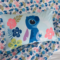 Disney Lilo & Stitch 3 Piece Twin Bedding Sheet Set for Kids - Flat Sheet, Fitted Sheet and Pillowcase