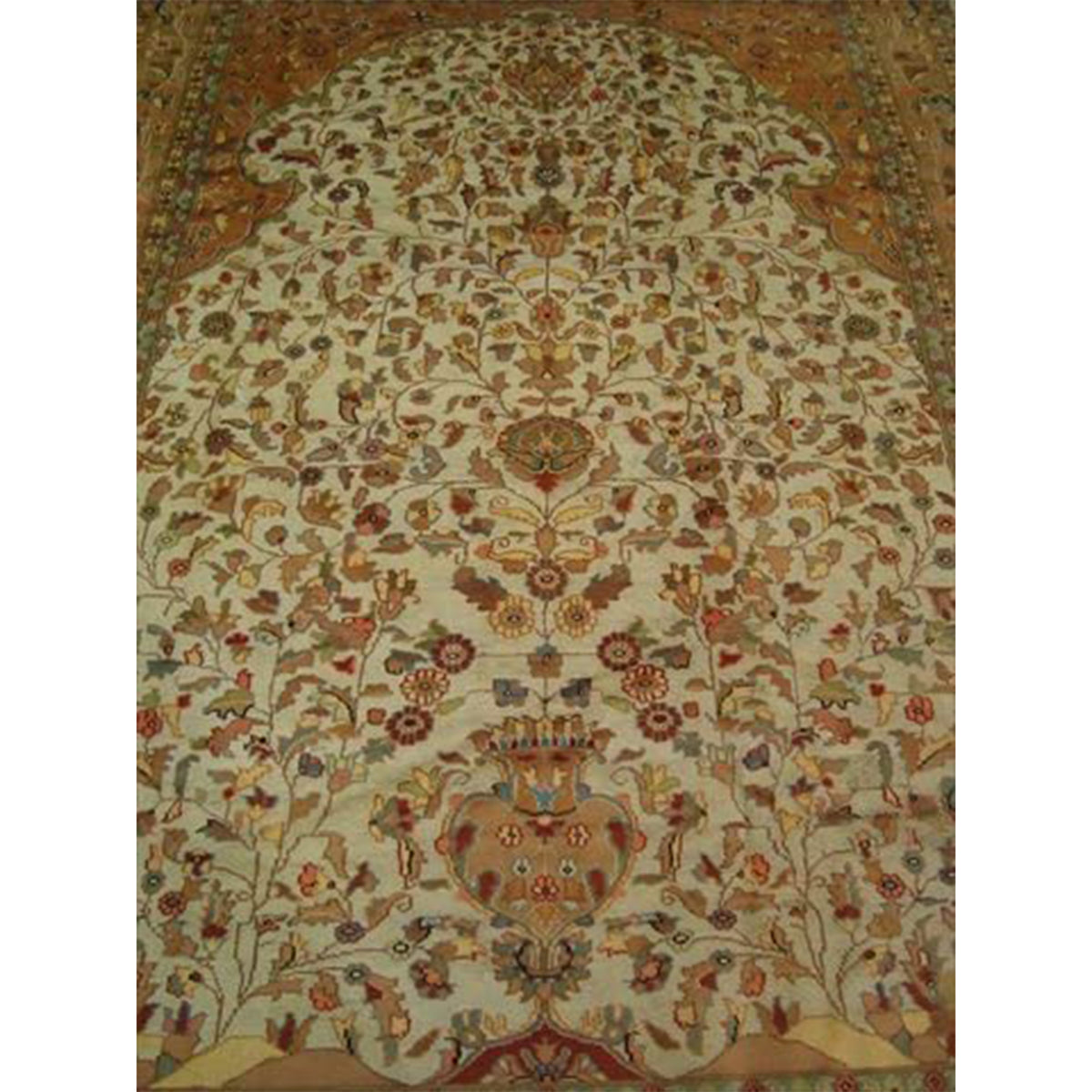 AHMEDANI Mehrab Vase Life Floral Exclusive Designed Rectangle Area Rug Wool Silk Hand Knotted Carpet (10.2 x 7.3)'