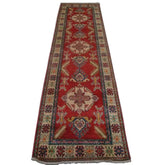 Super Kazak Traditional Designed Rectangle Wool Carpet Hand Knotted Runner Rug (10.4 x 2.9)'