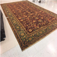 Ahmedani Linen Excellent Designed Bijare Rectangle Area Rugs Hand Knotted Oriental Hand Spun Ghazni Wool Carpet (12 x 18)'