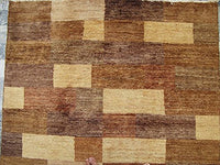 AHMEDANI Modern Afghan Gabbeh Mahal Vegetable Dyed Wool Carpet Hand Knotted Area Rug (6 x 4)'