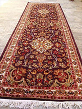 Amazing Purple Lilac Rare Hand Knotted Wool Silk Carpet Runner Rug (8 X 2.6)
